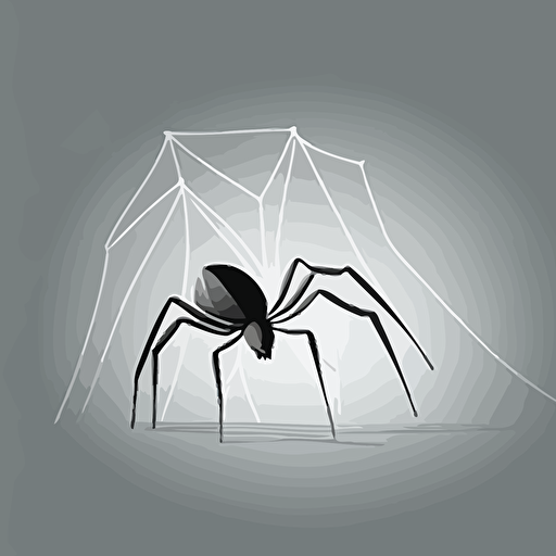 black and white, modern, simple, minimalistic spider with hops body, flat 2d, line, vector