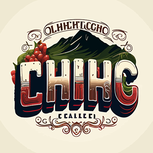 chile brand logo, hand leterring, supermarket lettering, vector, 2d