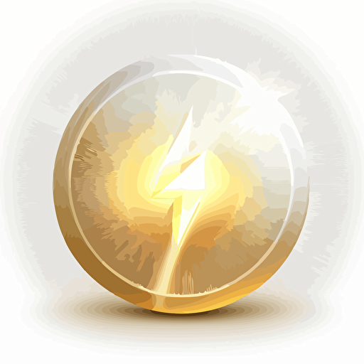 Gold coin icon. he is on the verge, the angle is 3/4. There is a magical glow around the coin. Bright and voluminous, vector. White background