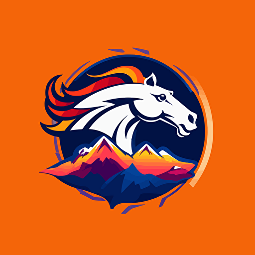 a hyper-detailed vectored rebrand logo for the Denver Broncos.