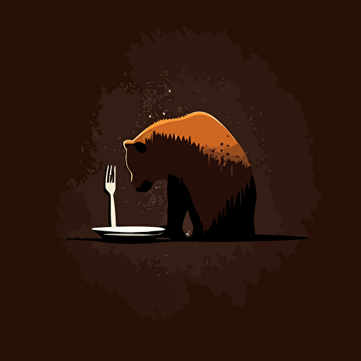 pictorial mark, hungry bear, vector, minimalist