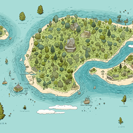 Tokelau atolls flat vector drawing cheerful colours ar 16:9