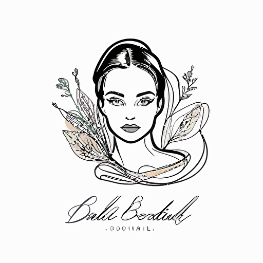 simple logo, cosmetics brand, Born 16, 2d, vector, line drawing, luxury