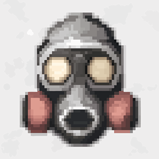 antigas mask, pixel art ::2 8 bit, Transparent background, icon, Front, illtstration, vector