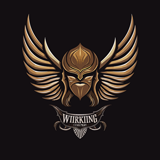 vector fitness logo viking helmet with winged warrior wings