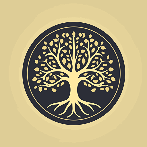 tree of life, flat vector icon, commercial logo