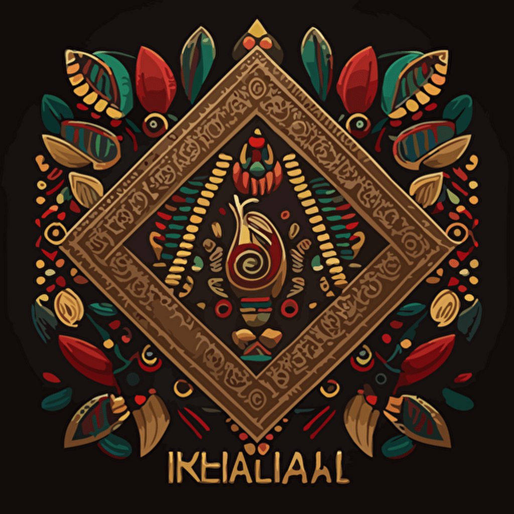 mayan nahual Kej geometric vector design, with illustrations that represent the meaning of the nahual