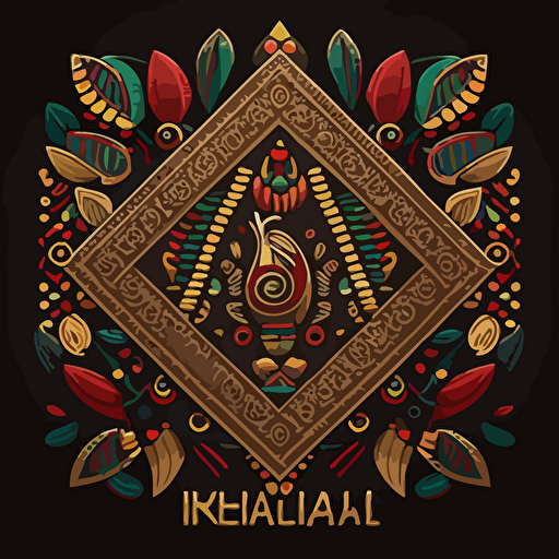 mayan nahual Kej geometric vector design, with illustrations that represent the meaning of the nahual