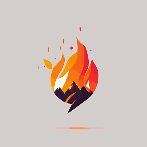 Very Minimal flat logo, very basic form of wildfire, very simple clean design, very basic shape, geometric, , vector, 2d, flat, computer system, satellite, simple, technology, big data, minimalistc, clean, no text, , no shadows, P S professional Logo called gymfire