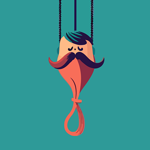 hangman's noose in a vector art cartoon style, flat color, solid color background