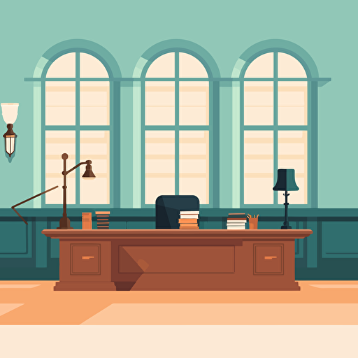 flat minimalist vector illustration of an old notary public office