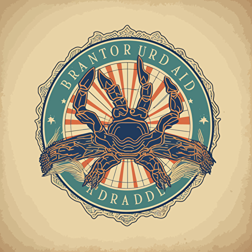 vector logo for an artisan hand-crafted island and trading company that celebrates local made in america products. colorful but traditional. incorporate a spider in the design. Logo should be able to be placed on different backgrounds and materials.