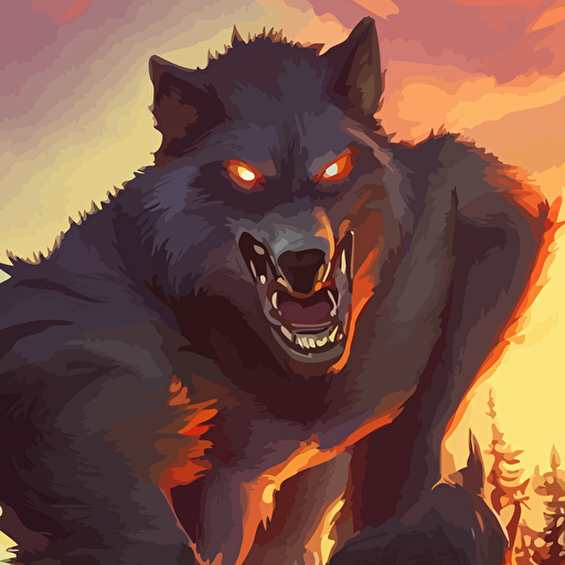 werewolf video game icon design 2d game fanart behance hd jesper ejsing rhads makoto shinkai lois van baarle ilya kuvshinov rossdraws global illumination