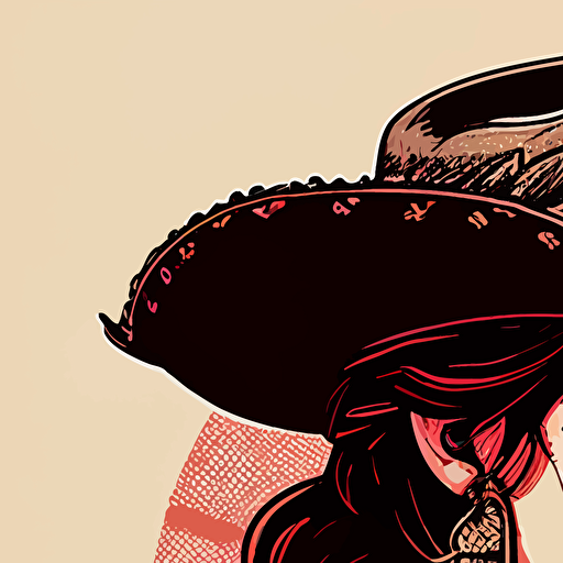 cowgirl doodle vector ilustration