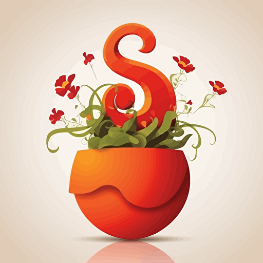 "S" shape as Flower Pot, vectorel