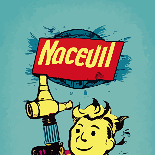 fallout 7 6 retro futurist illustration art butcher billy sticker colorful illustration highly detailed simple smooth clean vector curves jagged lines vector art smooth andy warhol style