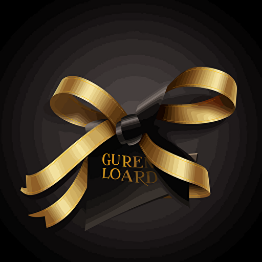 black and golden ribbon. Logo for membership site, illustration professional vector