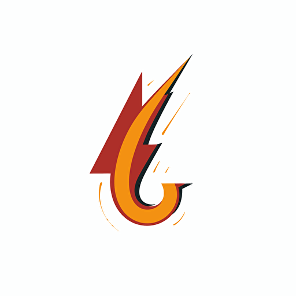 flat vector of the letter q with a lightning lightning where all the edges are smooth with a white background