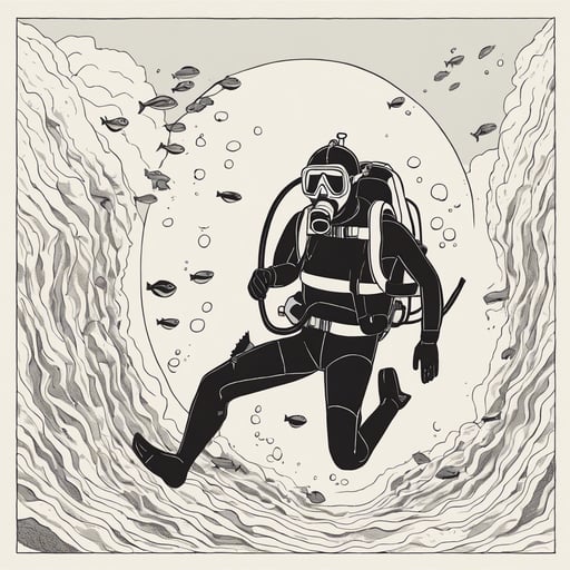 a man scuba diving