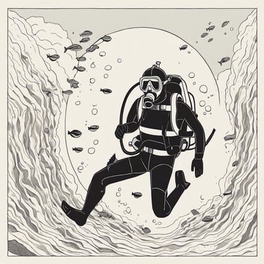 a man scuba diving