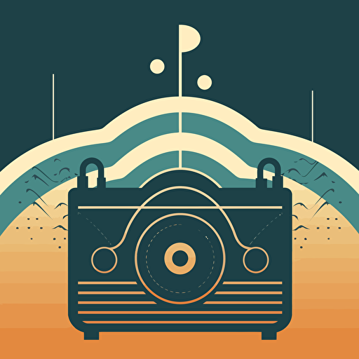 create a simple vector-style pictogram with radio-wawes