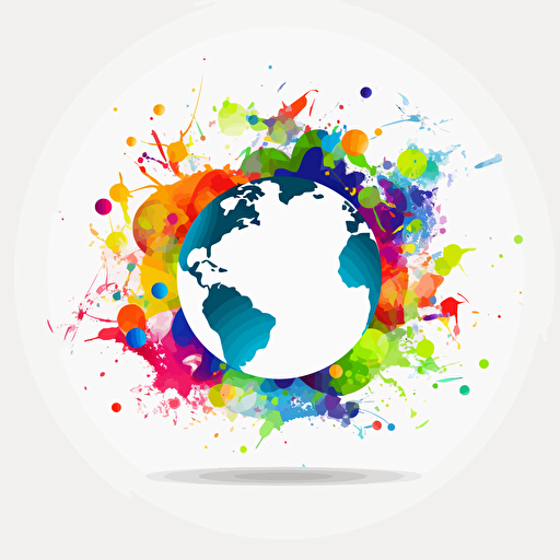 colorful, vector logo white background , save the planet