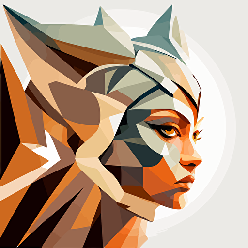 ahsoka from starwars. vector shapes