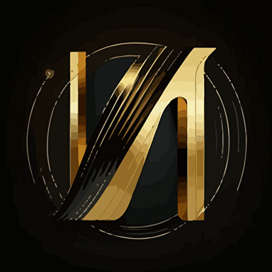 2D logo art, minimalist, vector art, Clean, capital letter M clean gold color, no background, black background , light on the letter, main focus, clean, high quality, not messy