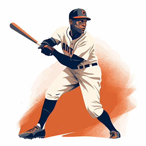 vector illustration of baseball player Hank Robinson hitting a baseball