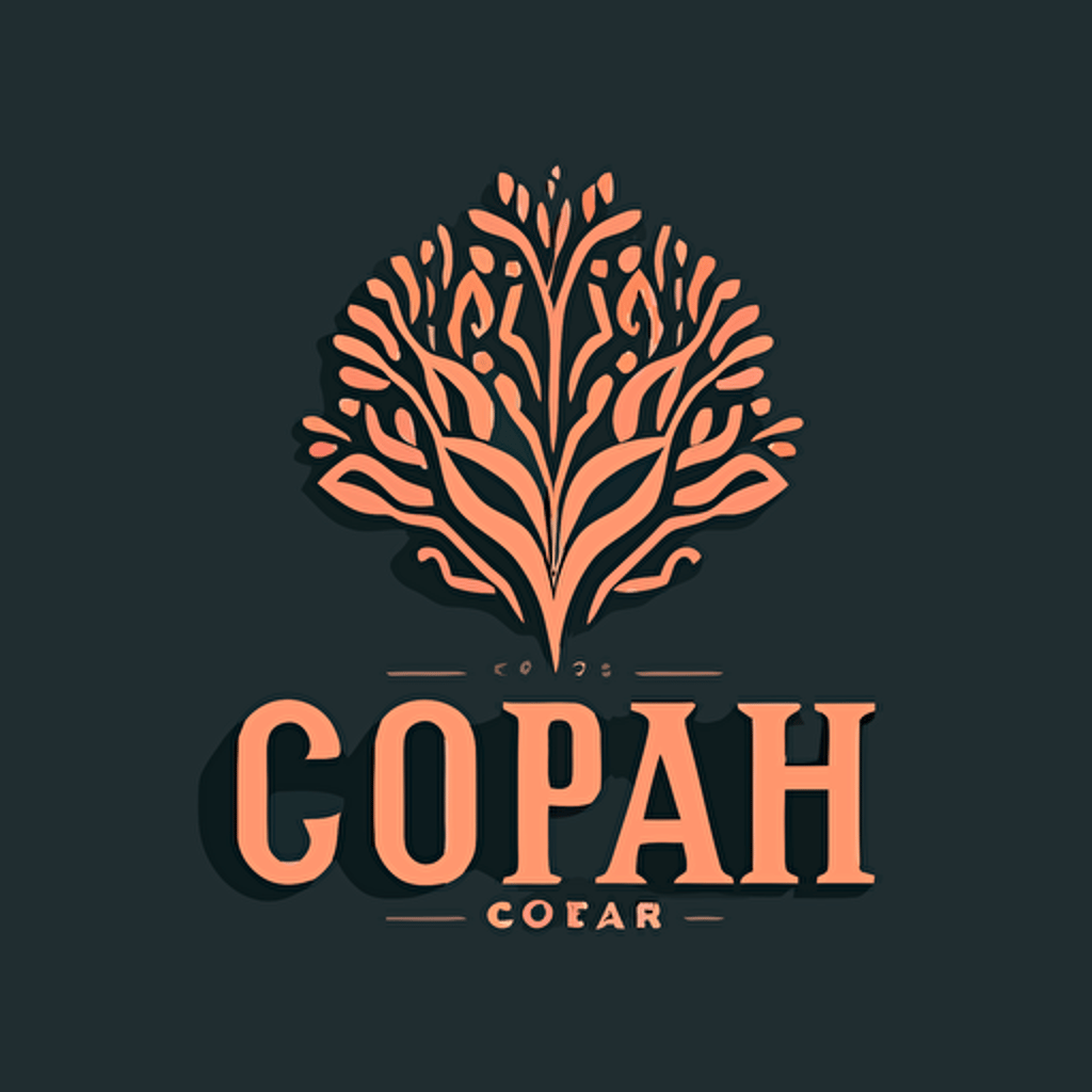 clean logo for a foundation with the name Coral, vector flat color style