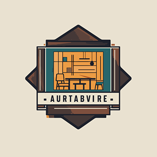 modern logo for furniture workshop, square, Artemy Lebedev, behance, bauhaus, minimalistic, professional design, adobe illustrator, vector, no shadows, no text, on transparent background c 50 v 5