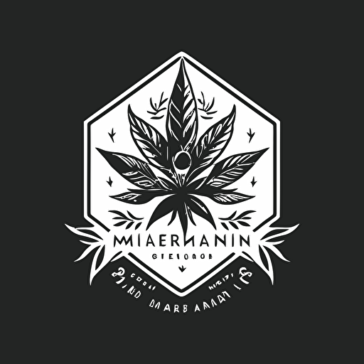 black and white vector logo for an elegant gemstone marijuana company