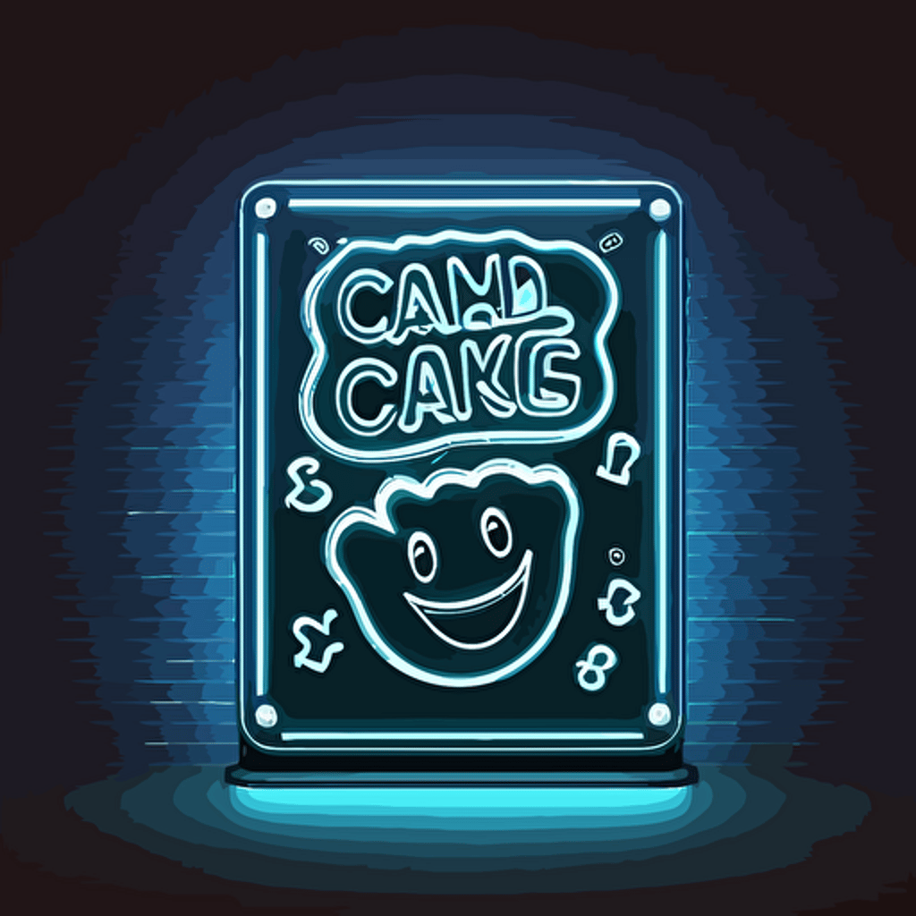 vector ilustration of neon design of a plaque for a comedy club, with snack theme, minimalistic