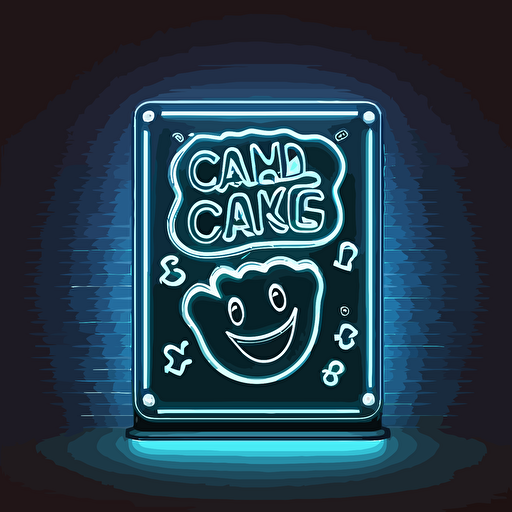 vector ilustration of neon design of a plaque for a comedy club, with snack theme, minimalistic