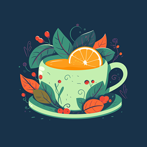 flat vector illustration of a cup of tea