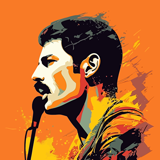 vector design of Freddy mercury