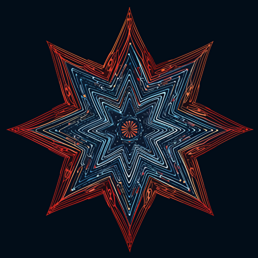 vector continious line star