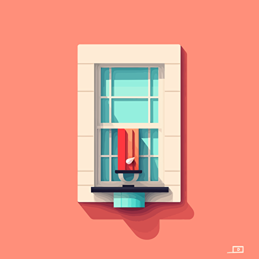flat vector logo of window, caulking wrapped around window, simple minimal, by Ivan Chermayeff