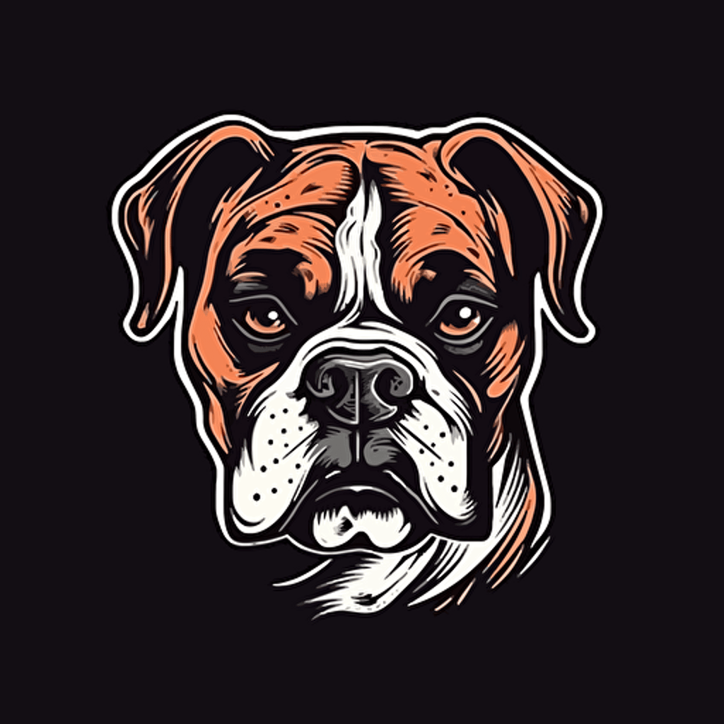 a logo of a boxer dog that is awesome vector vector art