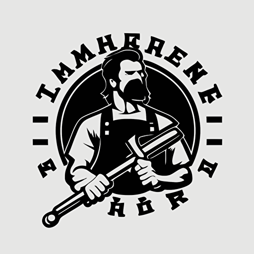a hammer logo of a carpenter, simple, vector