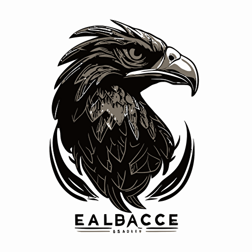 simple modern mascot iconic logo of eagle with snake black vector, on white background