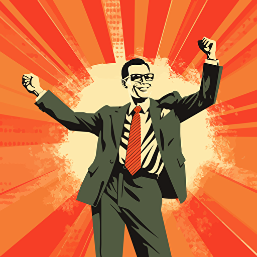 financial success, 50s theme, vector art, no background, no text