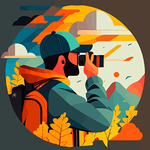 this photo, 3 color, cartoon, flat vector