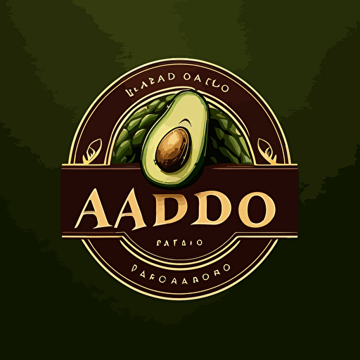 create logo of a company that sells avocados and the name is PARDO AVOCADO in vector, hd, minimalist