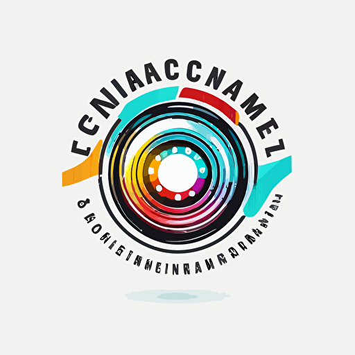 generate camera lens company logo modern colorful vector style on white