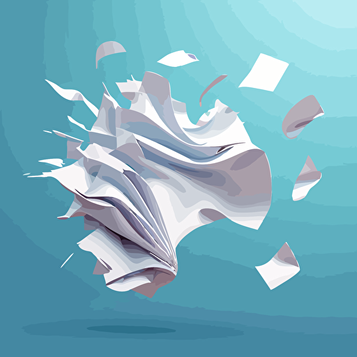 sheets of paper blown about by the wind, vector illustration