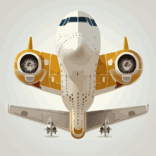 top view of airplane, vector image