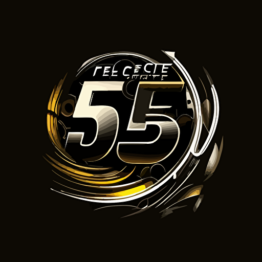 "LF365" logo, vector, black background, racing theme, high res