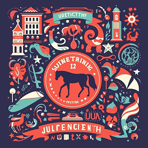 vector illustration of Juneteenth 1865 celebration in vivid colors