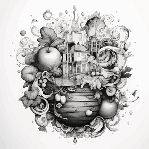 "Small in size, big in flavor " motto drawing black white vector design v5